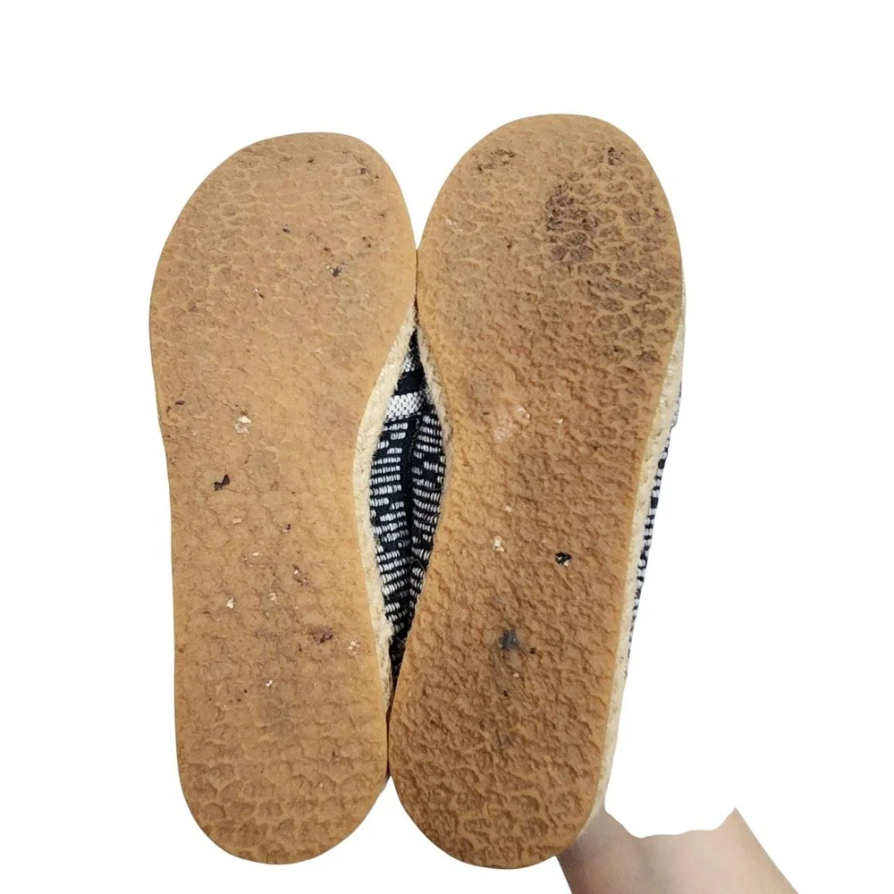 KAANAS Shoes‎ Womens 38 7.5 Navy White Woven Espadrille Slip On Flats Jute Sole